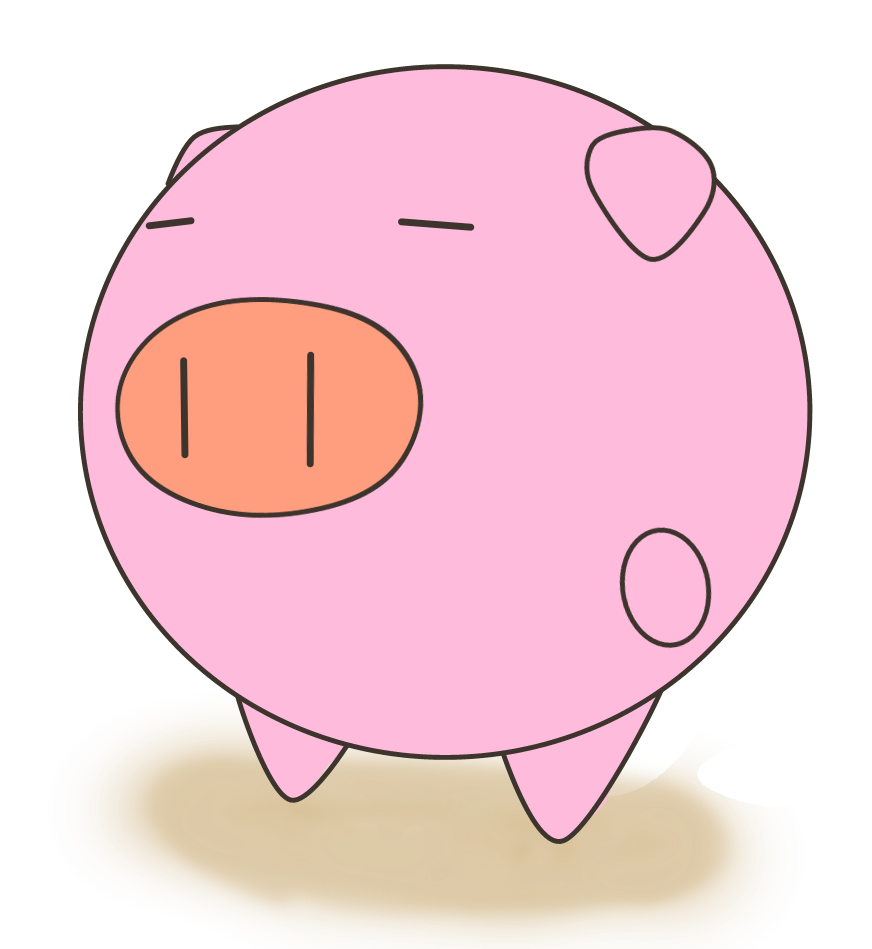 手足を出して正面を向いているとぅむぶた