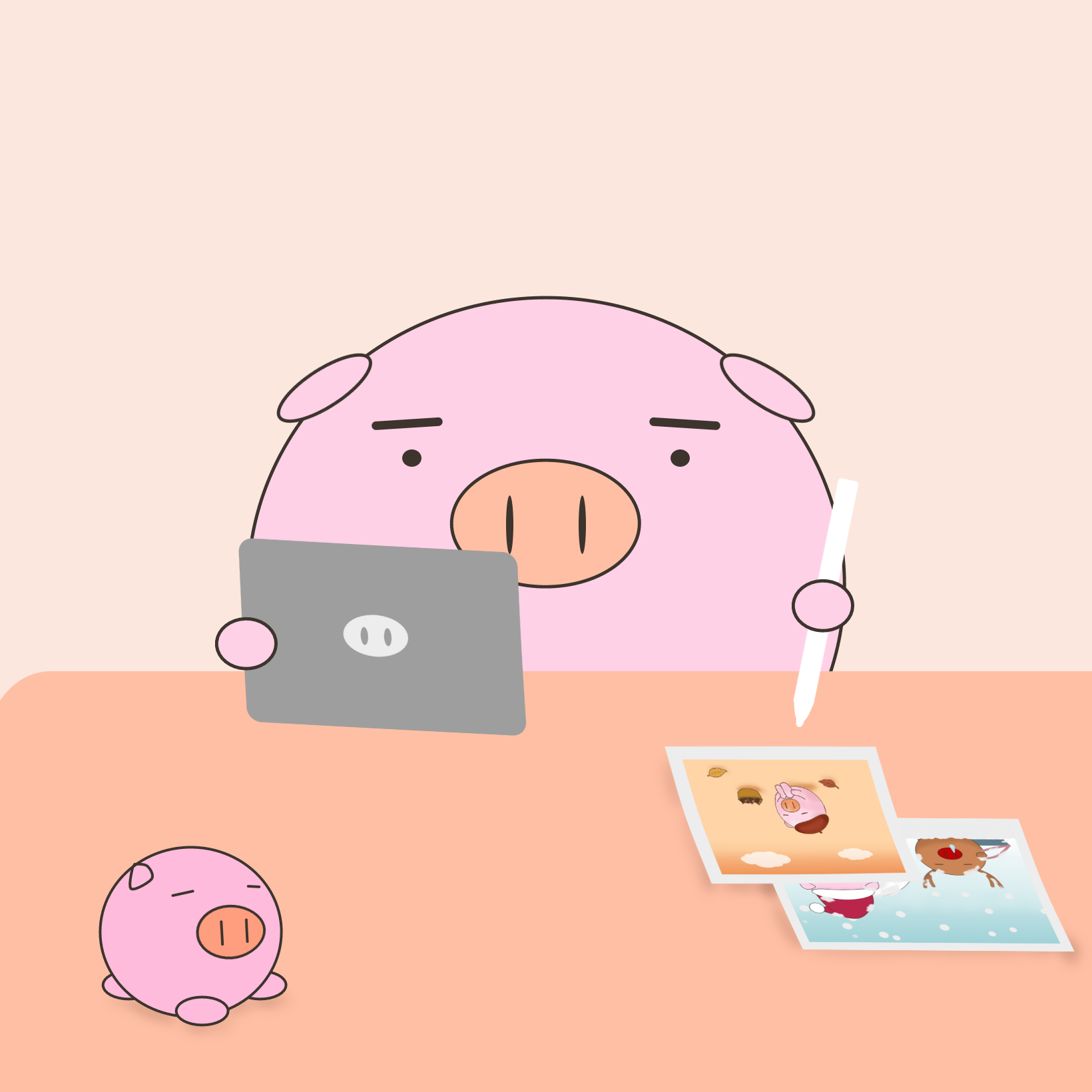 iPadとペンで制作するとぅむきちと、とぅむぶた